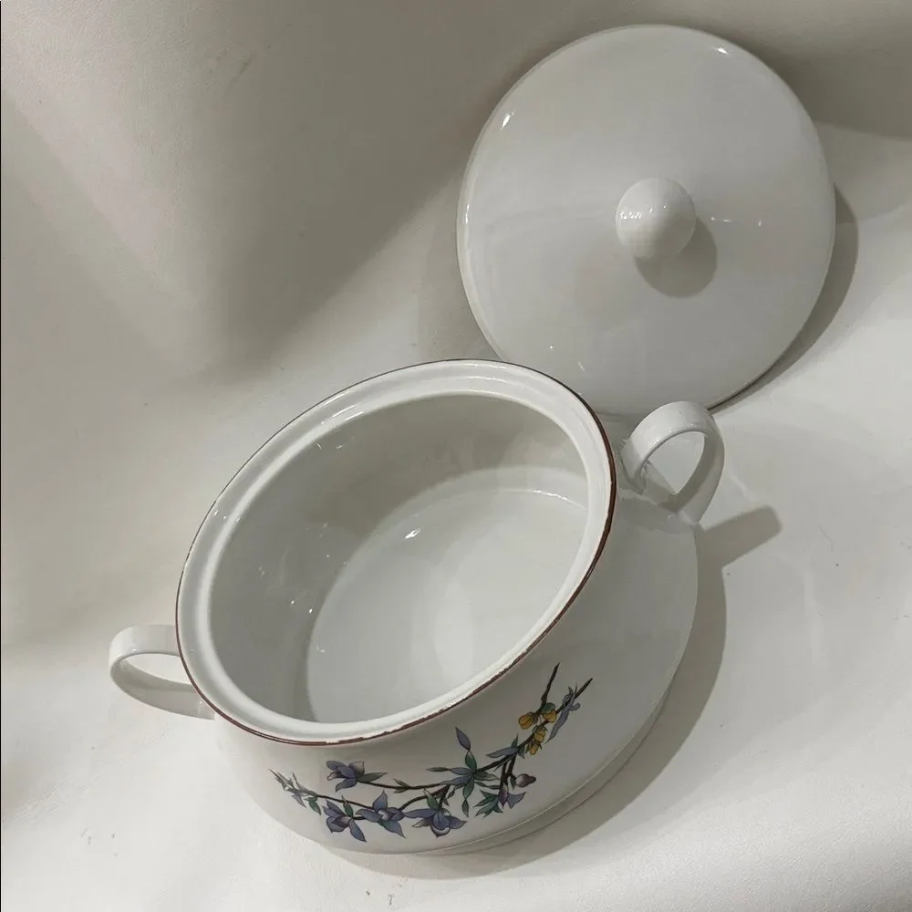 Woodhill Citation White 1.75 Qt Covered Casserole Dish Lid Vintage Floral Motif